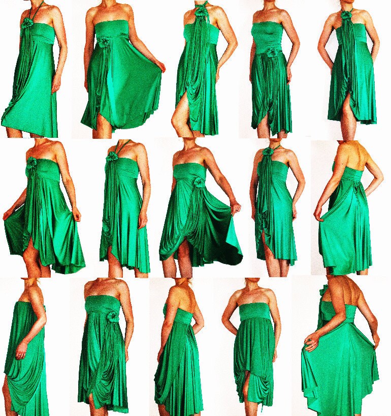 GREEN BRIDESMAIDS DRESS Party dress Convertible Wrap | Etsy