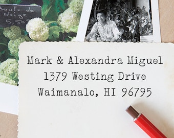 Self Inking Address Stamp - Custom Address Stamp - Return Address Stamp - Housewarming Gift - Wedding Gift - Typewriter Style - 1009
