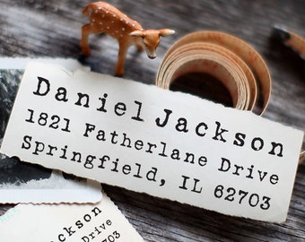 Custom Address Stamp, Self Inking Rubber Stamp, iStamp, Pre Inked, Calligraphy Stamp, Personalized Gift - 1072