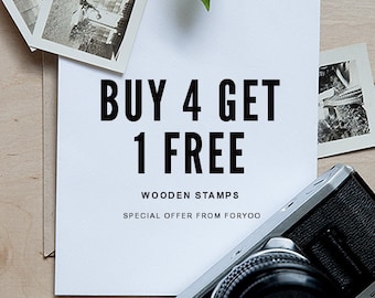 BUY 4 GET 1 FREE Wooden Stamp Special Offer