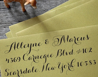 Self Inking Address Stamp - Calligraphy Stamp - wedding personal housewarming gift - 1005