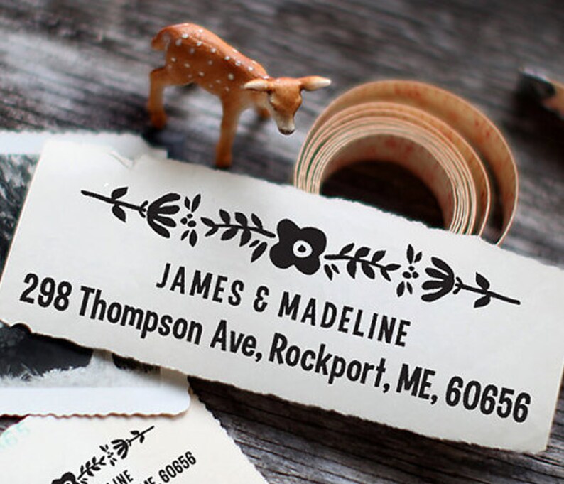 Custom Address Stamp, Self Inking Stamp, Return Address Stamp, Custom Wedding Gift, Custom Rubber Stamp, Personalized Rubber Stamp 1024 image 1