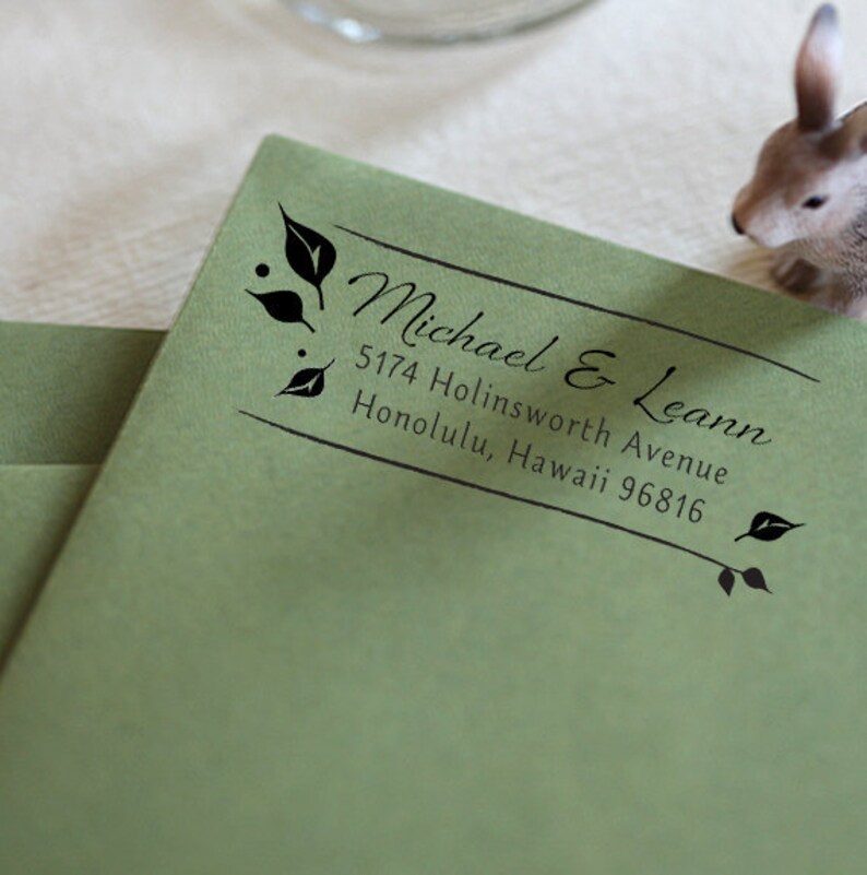 Custom Wood Handle Rubber Address Stamp Wedding Gift Self Etsy