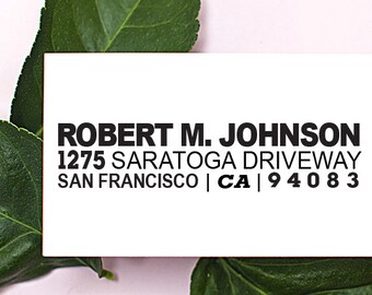Custom Address Stamp, Return Address Stamp, Self Inking Return Address Stamp, Wedding Gift, Housewarming Gift, Gift for Men, Wood - 1050