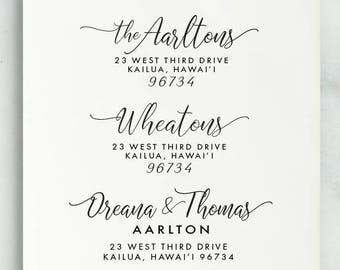 Custom Address Stamp, Return Address Stamp, Wedding Address Stamp, Calligraphy Address Stamp, Self inking stamp, Eco Mount, Address Stamp