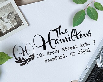 Custom Address Stamp, Return Address Stamp, Wedding Address Stamp, Self Inking Address Stamp, Monogram Stamp, Self Inking Stamp - 1040