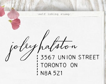 Custom Address Stamp, Return Address Stamp, Wedding address stamp, Calligraphy Address Stamp, Self Inking Address Stamp - 1011