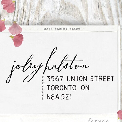Custom Address Stamp, Return Address Stamp, Wedding address stamp, Calligraphy Address Stamp, Self Inking Address Stamp - 1011