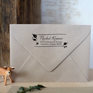 Custom Wood Handle Rubber Address Stamp, Wedding Gift, Self Inking Address Stamp, Housewarming Gift, Personalized Stamp, Custom 1054 Bild 2