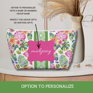 Mahjong Tile Bag, Colorful Coastal Floral Design, Option to personalize image 2