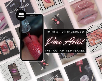 PMU Instagram Templates | Permanent Makeup Social Media Templates | Instagram Templates | PMU Artist Marketing Kit