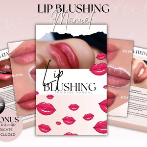 Lip Blush Training Course Manual, Lip Blushing Training Guide, Editable In Canva, PMU Masterclass, Permanent Makeup, Student Class Manual