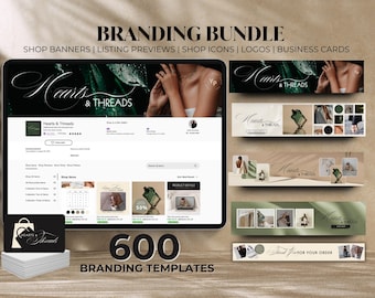 Etsy Branding Kit, Business Branding, Marketing Bundle, Etsy Sellers, Media Branding, Business Logos, Canva Banner, Branding Kit Canva