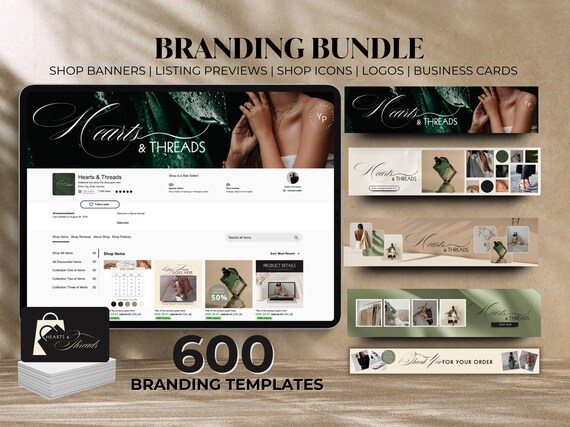 Etsy Branding Kit, Business Branding, Marketing Bundle, Etsy Sellers, Media Branding, Business Logos, Canva Banner, Branding Kit Canva