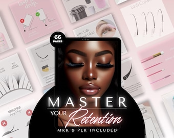 Lash Retention Guide, Lash Artists, Lash Business, Lash Tech, Beauty Business, Lash Extensions, Edit In Canva, Master Resell Rights, MRR,PLR