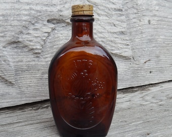 Vintage Brown Log Cabin Syrup Bottle