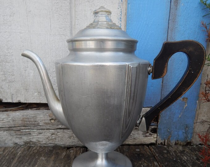 Vintage Aluminum Coffee Pot Etsy