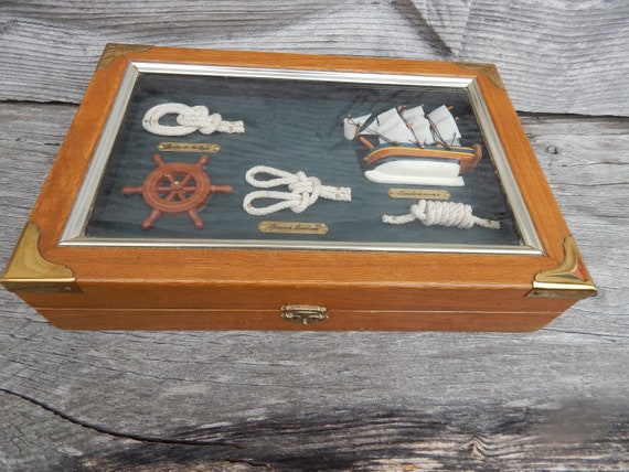 Vtg. Nautical Wooden Box - image 1