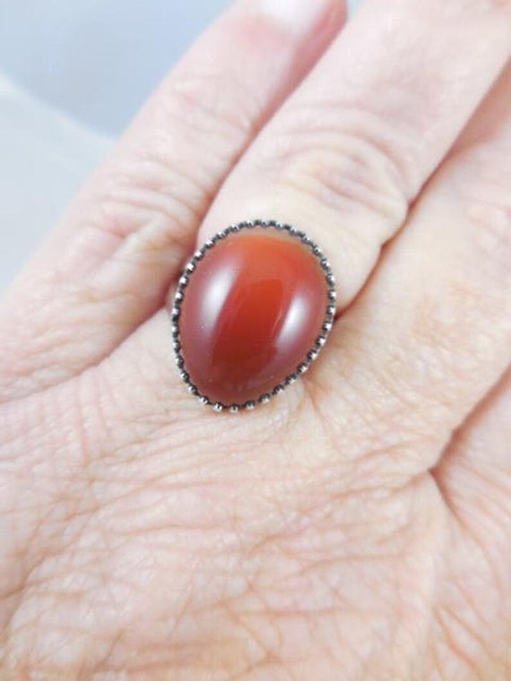 Carnelian Sterling Silver Ring - image 1