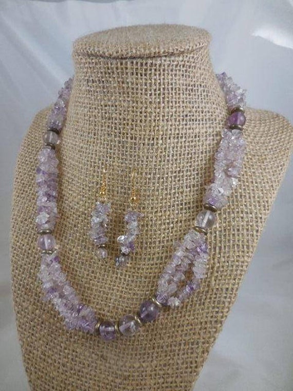 Vintage Purple Amethyst Beaded Necklace