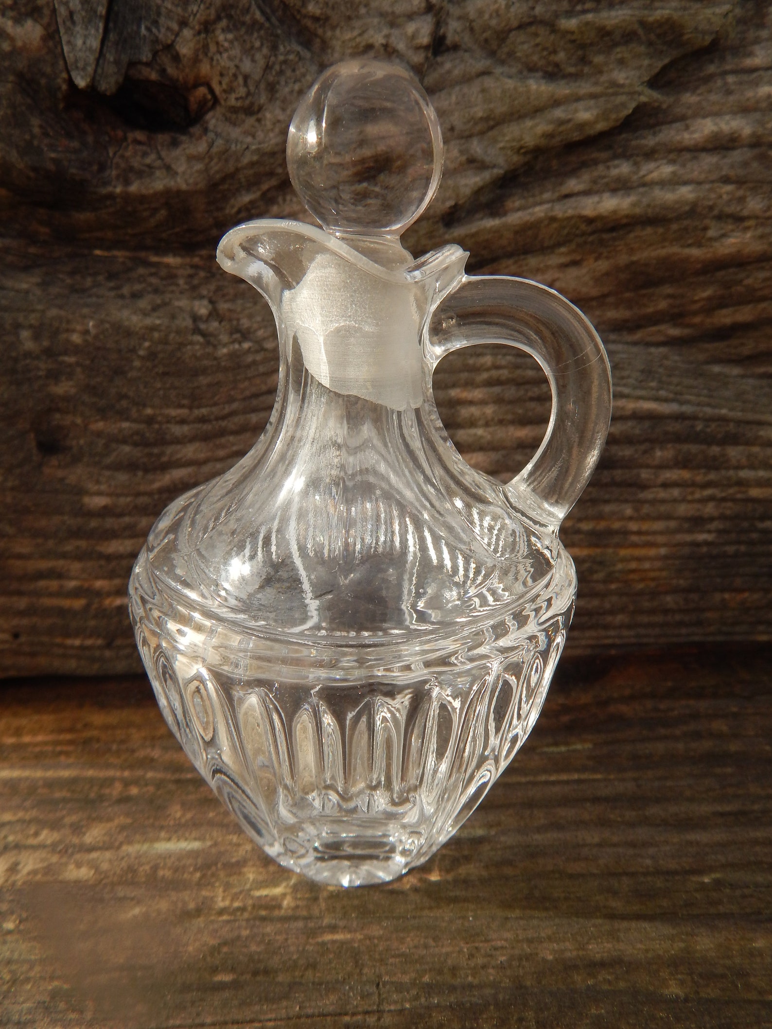 Vintage Lead Crystal Cruet Vinegar Oil Bottle Etsy