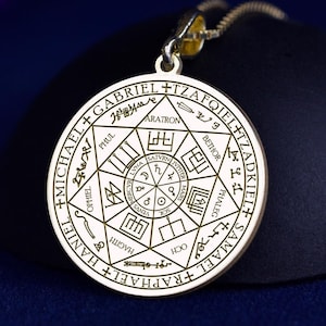 Archangel Sigil Necklace - Angelic Protection Amulet - Seal of Solomon Pendant - Mystical Talisman Jewelry - Sterling Silver- 14K Solid Gold
