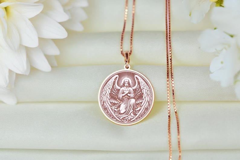 Selaphiel Archangel Necklace – 925 Sterling Silver or Gold Plated – Guardian Angel Jewelry – Religious Protection Pendant – Gift for Faithful