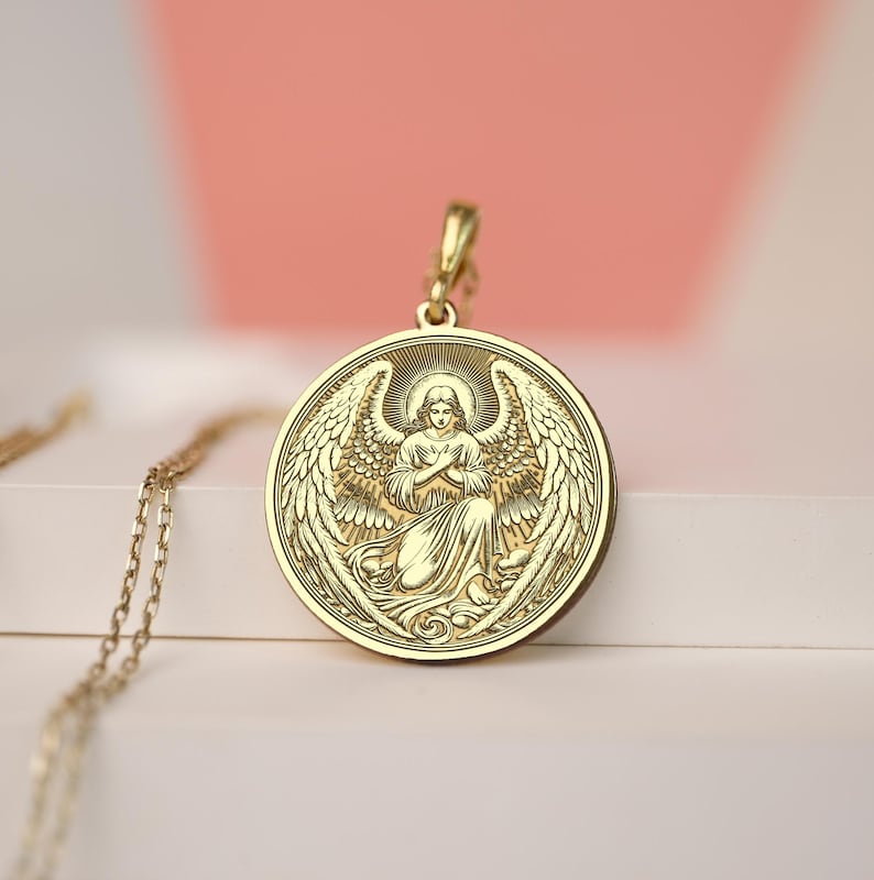 Selaphiel Archangel Necklace – 925 Sterling Silver or Gold Plated – Guardian Angel Jewelry – Religious Protection Pendant – Gift for Faithful