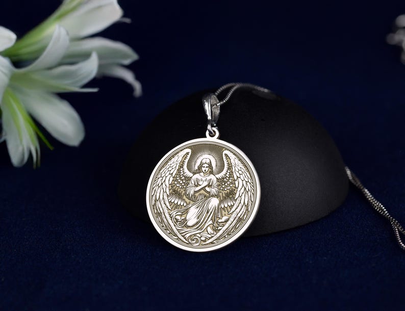 Selaphiel Archangel Necklace – 925 Sterling Silver or Gold Plated – Guardian Angel Jewelry – Religious Protection Pendant – Gift for Faithful
