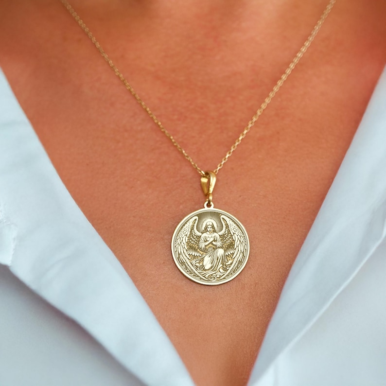 Selaphiel Archangel Necklace – 925 Sterling Silver or Gold Plated – Guardian Angel Jewelry – Religious Protection Pendant – Gift for Faithful