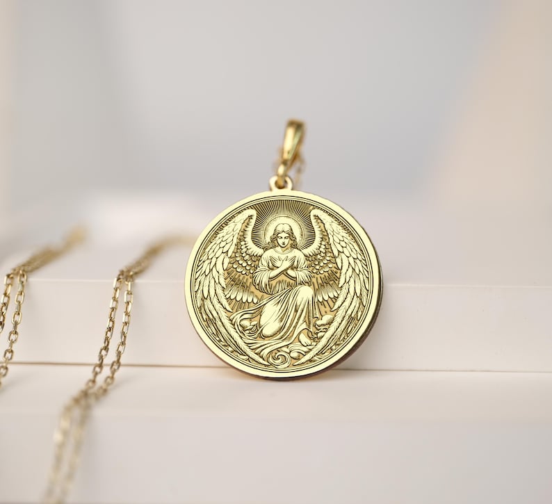 Selaphiel Archangel Necklace – 925 Sterling Silver or Gold Plated – Guardian Angel Jewelry – Religious Protection Pendant – Gift for Faithful