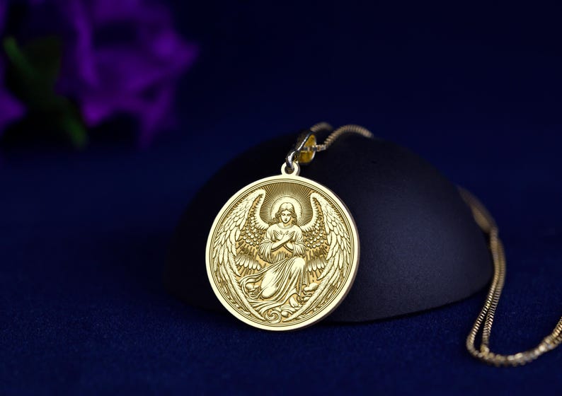 Selaphiel Archangel Necklace – 925 Sterling Silver or Gold Plated – Guardian Angel Jewelry – Religious Protection Pendant – Gift for Faithful