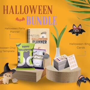 plr digital Produkte Planner Bundle Canva Template Master Wiederverkaufsrechte Chipsäckchen Bingo Karten Halloween Download