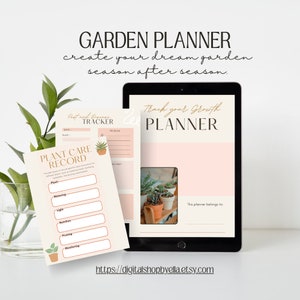plr mrr garden Planner Printable Gardening Log Garden Journal Gardening Organizer Gardening Logbook Gardening Book Planting Canva Template