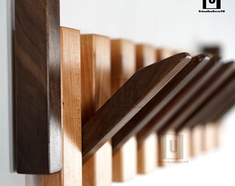 Wooden Coat rack,Piano Coat Rack,Coat hooks,Coat hanger,Multifunctional Wall Organizer,Entryway Storage,Wall hanger,wall coat rack