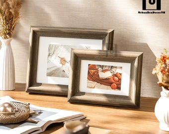 Wooden photo frame,phoframe,Handmade Upcycled Photo Frame,Transparent Standing Hardwood Rustic Picture Frame,Housewarming Anniversary Gift