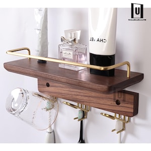Bathroom Storage,Wall Shelves,Floating Shelves,Bathroom Organizer,Modern Shelves,Set of 3 Wood Bathroom Shelves for Home Wall Decor,giftware