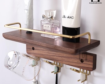 Almacenamiento de baño, estantes de pared, estantes flotantes, organizador de baño, estantes modernos, juego de 3 estantes de baño de madera para decoración de pared del hogar, artículos de regalo