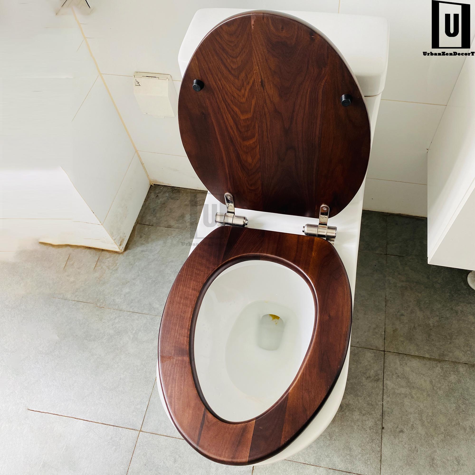 Walnut Toilet Cover,solid Wooden Toilet,wooden Toilet Seat With ...
