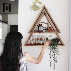 Hexagon Shelves,floating shelf, Honeycomb Shelf,crystal shelf,wood hexagon,plant shelf, rustic display shelves,crystal display shelf,gifts