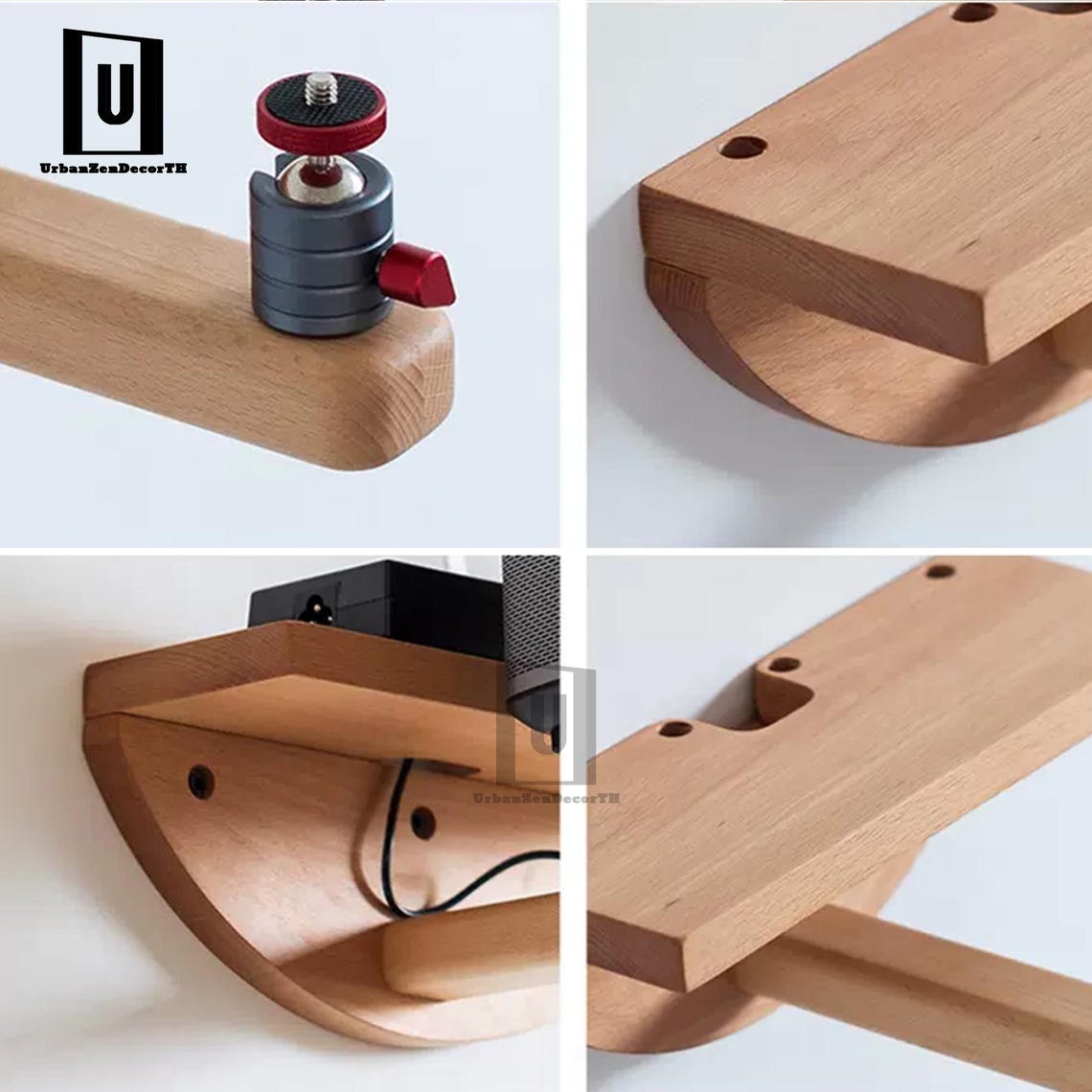 Projector Turntable Wall Mounted Projector Stand,projector Shelf ,solid Hardwood,floating ...