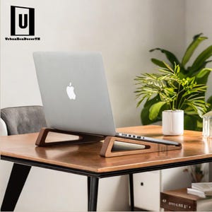 Computer Holder,Laptop Stand MacBook,Wood Stand Ergonomic,Woodworking Gift,Workspace Desk Accessories,Gift for Men,Office Desk Accessory