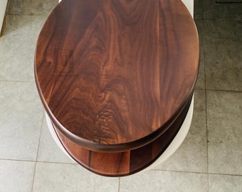 Walnut Toilet Cover,Solid Wooden Toilet,Wooden Toilet Seat with Microlift,Natural wood,Steel Hinges, Slow Closing (Elongated or Round),