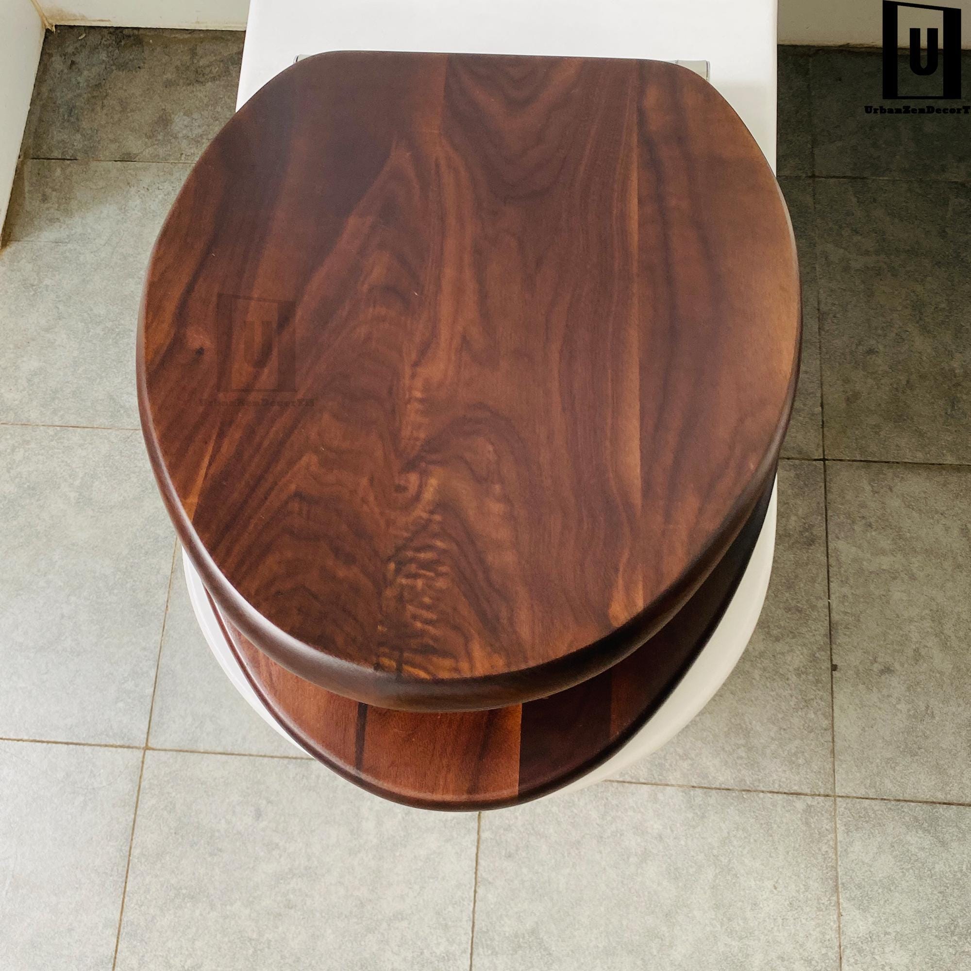 Walnut Toilet Cover,Solid Wooden Toilet,Wooden Toilet Seat with Microlift,Natural wood,Steel Hinges, Slow Closing (Elongated or Round),