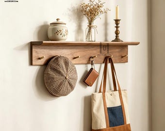 Entryway Storage,Space Saving Flip Down Magnetic Hook Rack for Coat Hat Towel,Beech Wood Piano Coat Rack, Multifunctional Wall Organizer