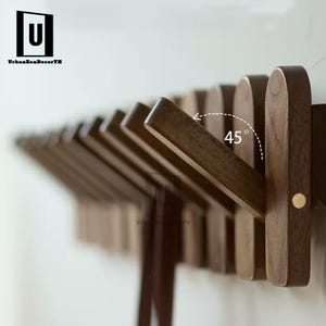 shelf,Piano Hanger,Handmade Flip Down Coat Rack,Natural Wood Coat Hanger & Backpack Holder,Multifunctional Wall Organizer, Entryway Storage