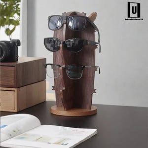 Sunglasses Holder,Eyewear Holder for Men,Artsy Eyeglass Holder Stand,Glasses Holder, Wooden Eyeglasses Holder,Men&#39;s Desk Gift,Birthday Gifts