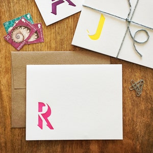 Custom shadow monogram letterpress stationery image 1