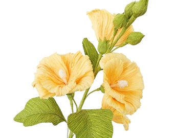Hollyhocks: Handmade Crepe Paper Flowers