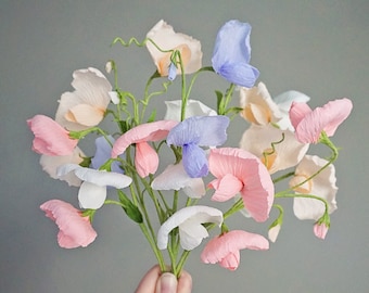 Sweet Pea Vine: Handmade Crepe Paper Flowers